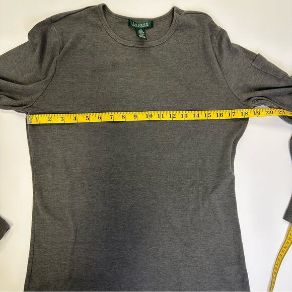 Lauren by Ralph Lauren Gray Long Sleeve Shirt - Size L/G - Picture 9 of 10
